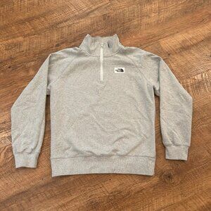 Womens North Face 3/4 zip, gray sweatshirt, size M
